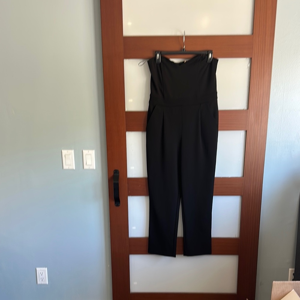 Express Black Strapless Jumpsuit